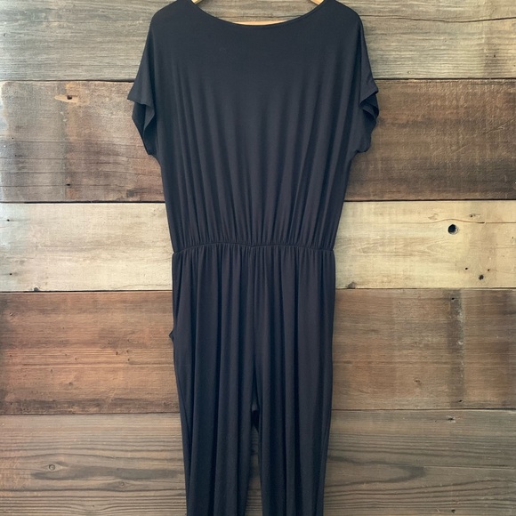 P.S. Kate Black Short Sleeve Jogger Jumpsuit - Picture 5 of 7